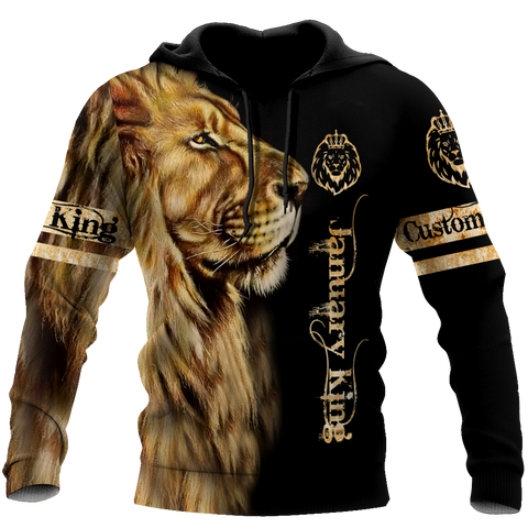 Custom Name January King Lion  3D All Over Printed  Unisex Shirt