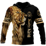 Custom Name June King Lion  3D All Over Printed Unisex Shirts