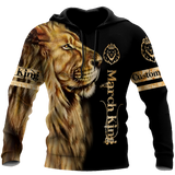 Custom Name March King Lion 3D All Over Printed Unisex Shirt