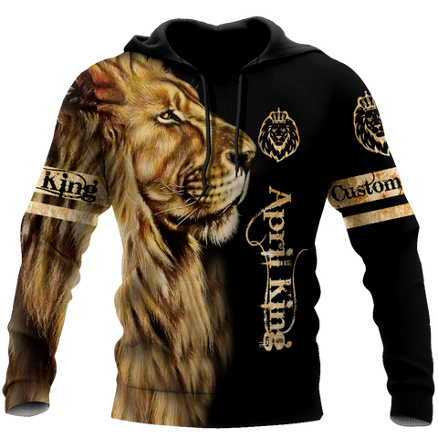 Custom Name April King Lion  3D All Over Printed  Unisex Shirts