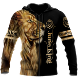 Custom Name June King Lion  3D All Over Printed Unisex Shirts