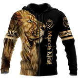 Custom Name March King Lion 3D All Over Printed Unisex Shirt