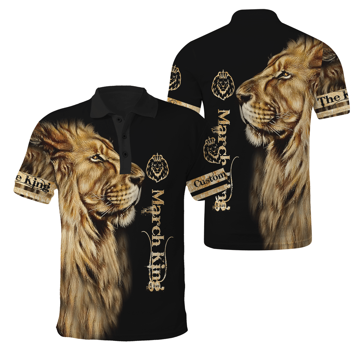 Custom Name March King Lion 3D All Over Printed Unisex Shirt