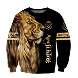 Custom Name April King Lion  3D All Over Printed  Unisex Shirts