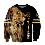 Custom Name September King Lion  3D All Over Printed Unisex Shirts