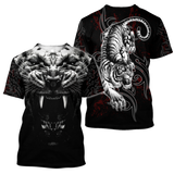 Tattoo White Tiger  3D All Over Printed Unisex Shirts