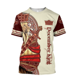 Custom Name December King Lion  3D All Over Printed Unisex Shirts