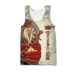 Custom Name December King Lion  3D All Over Printed Unisex Shirts
