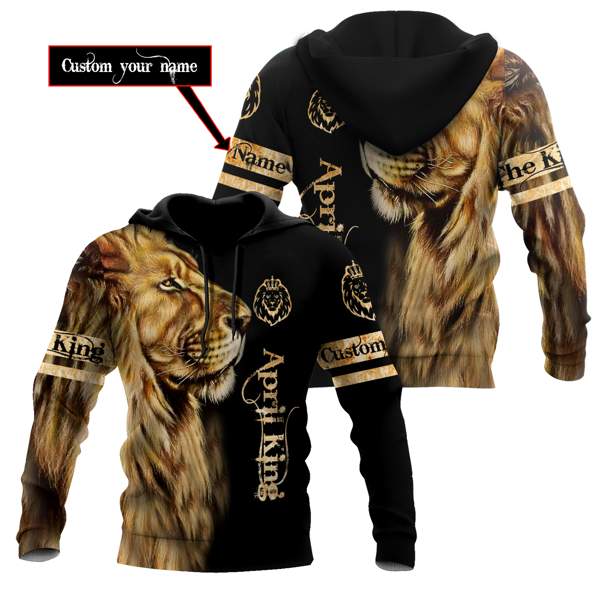 Custom Name April King Lion  3D All Over Printed  Unisex Shirts