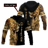 Custom Name February King Lion  3D All Over Printed  Unisex Shirt